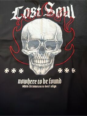 NWT Eighty-Eight Brand Lost Soul Skull Heavyweight Boxy Tee Black XL